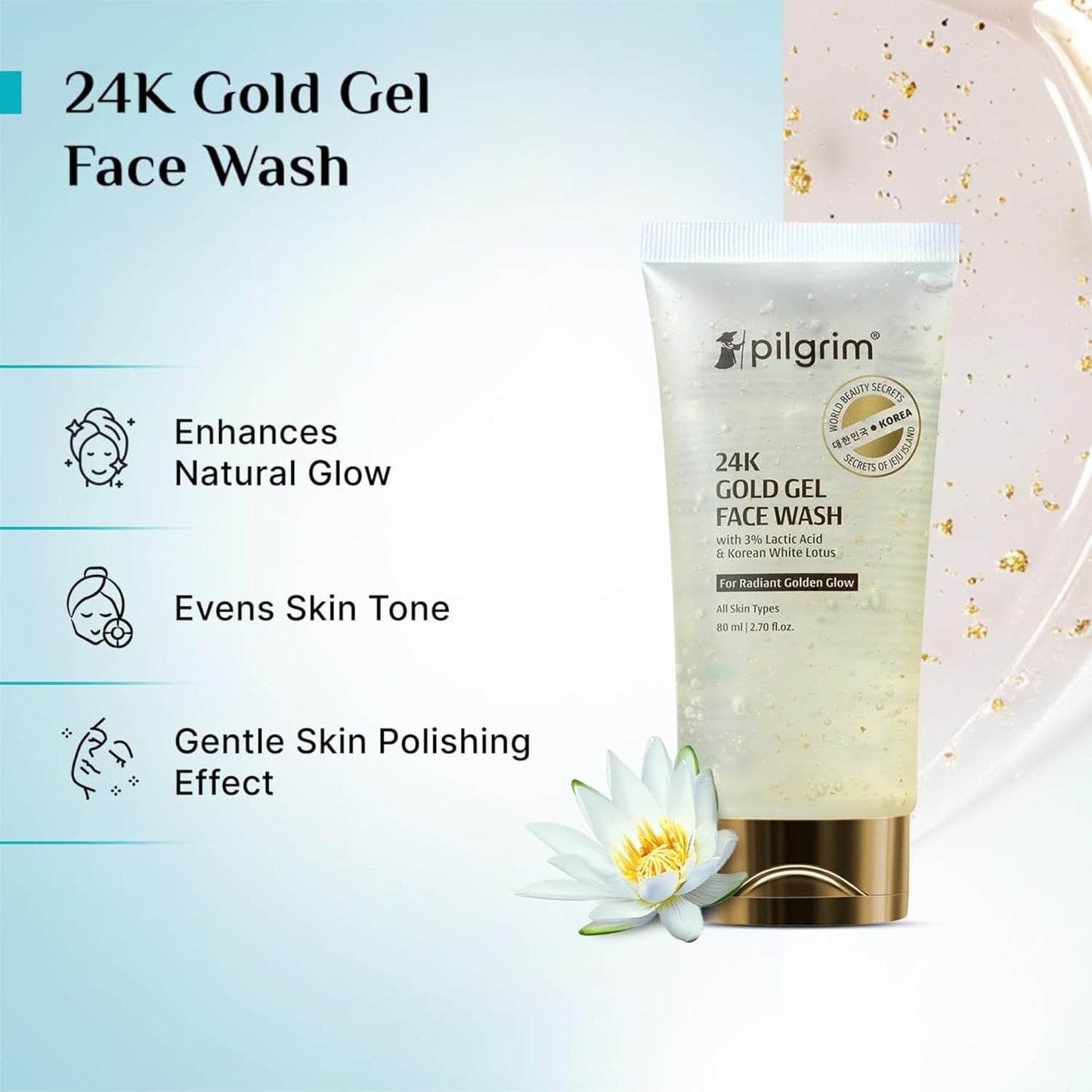 Pilgrim 24K Gold Gel Face Wash 80 MILLI_LITRE