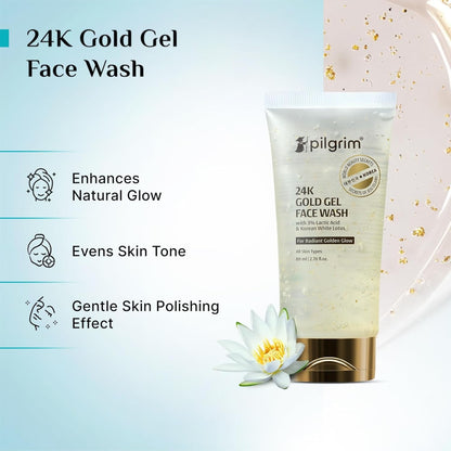 Pilgrim 24K Gold Gel Face Wash 80 MILLI_LITRE