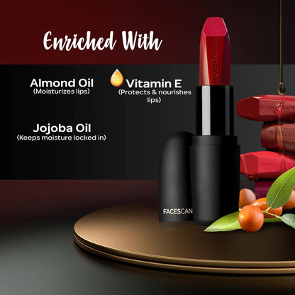 Facescanada Weightless Matte Finish Lipstick - Highly Pigmented - Pretty Sepia 08 4 g