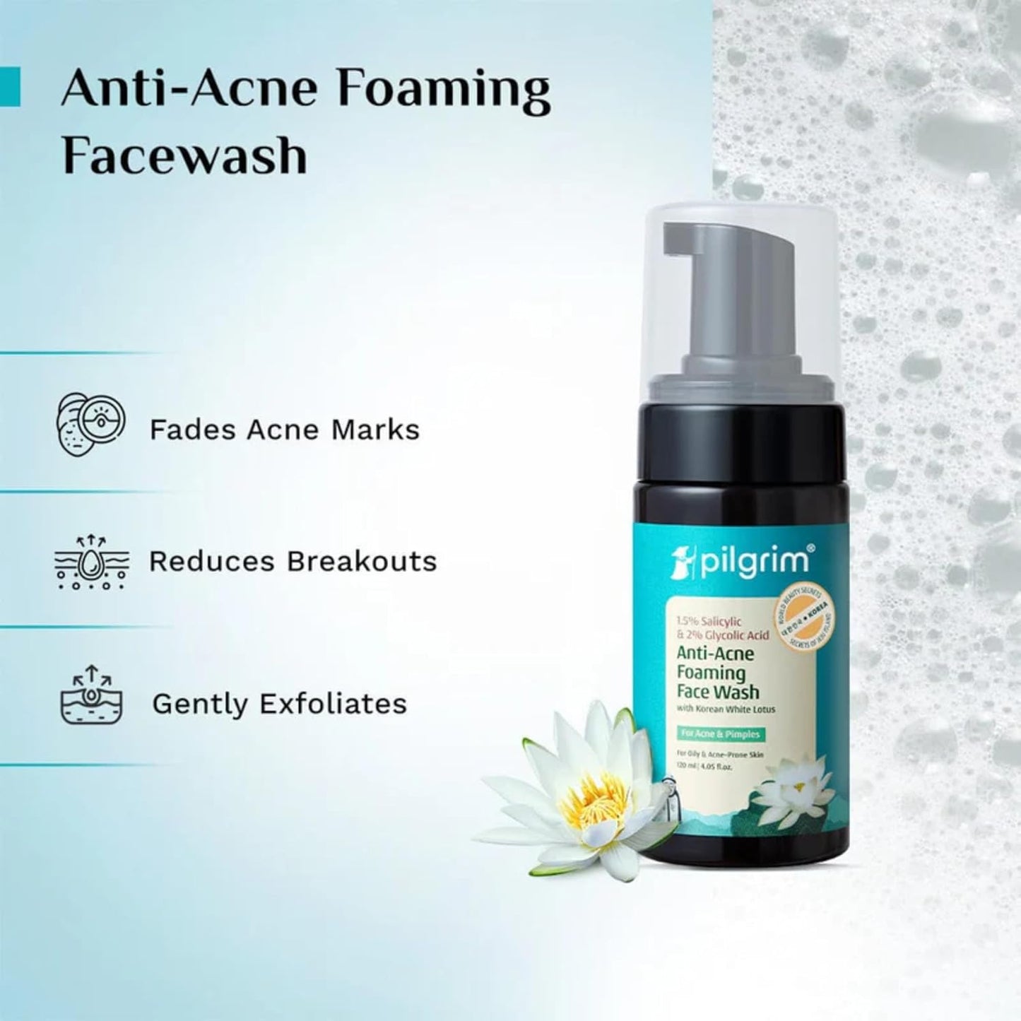 Pilgrim Salicylic & Glycolic Acid Foaming Face Wash 120 MILLI_LITRE