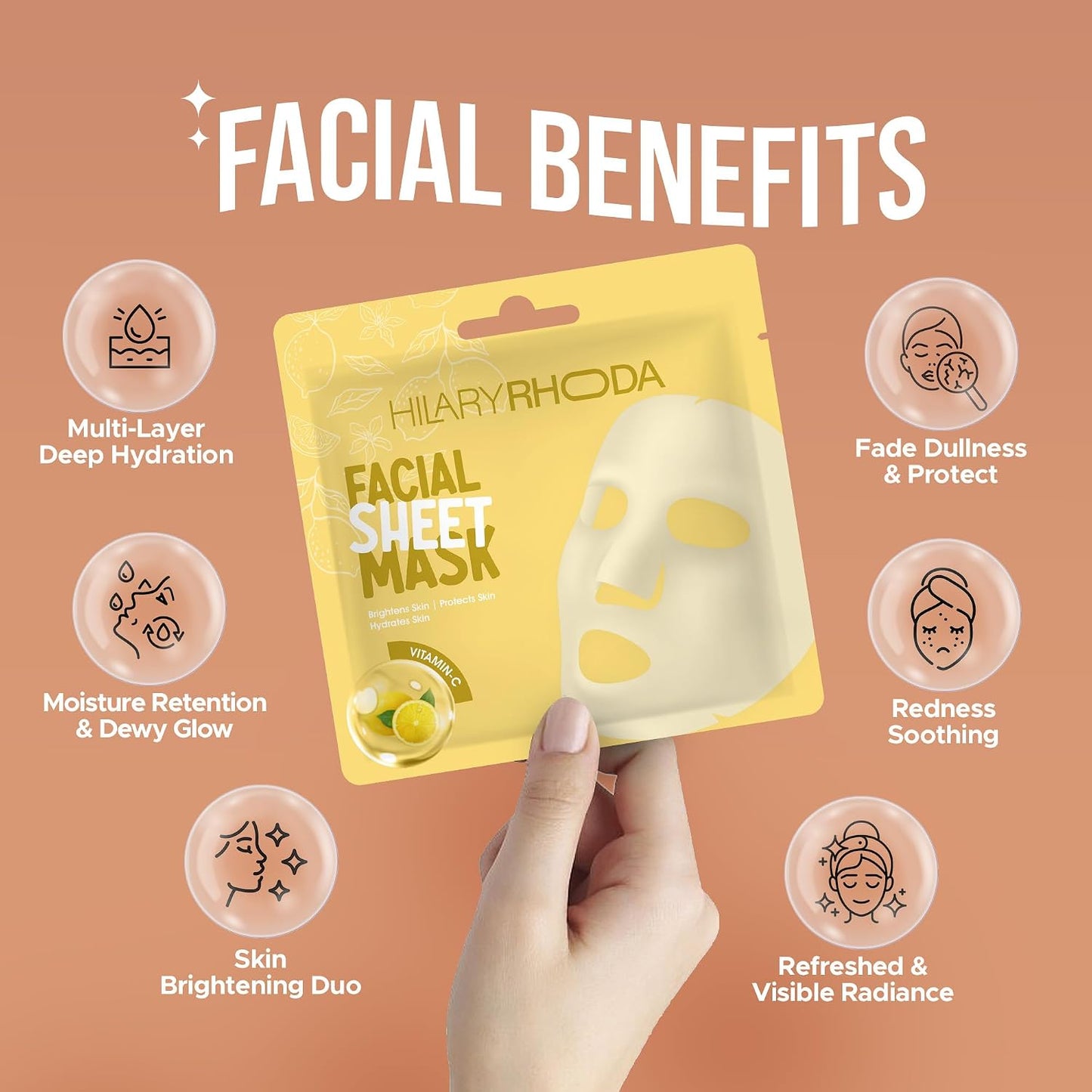 HILARY RHODA FACIAL SHEET MASK VIT-C