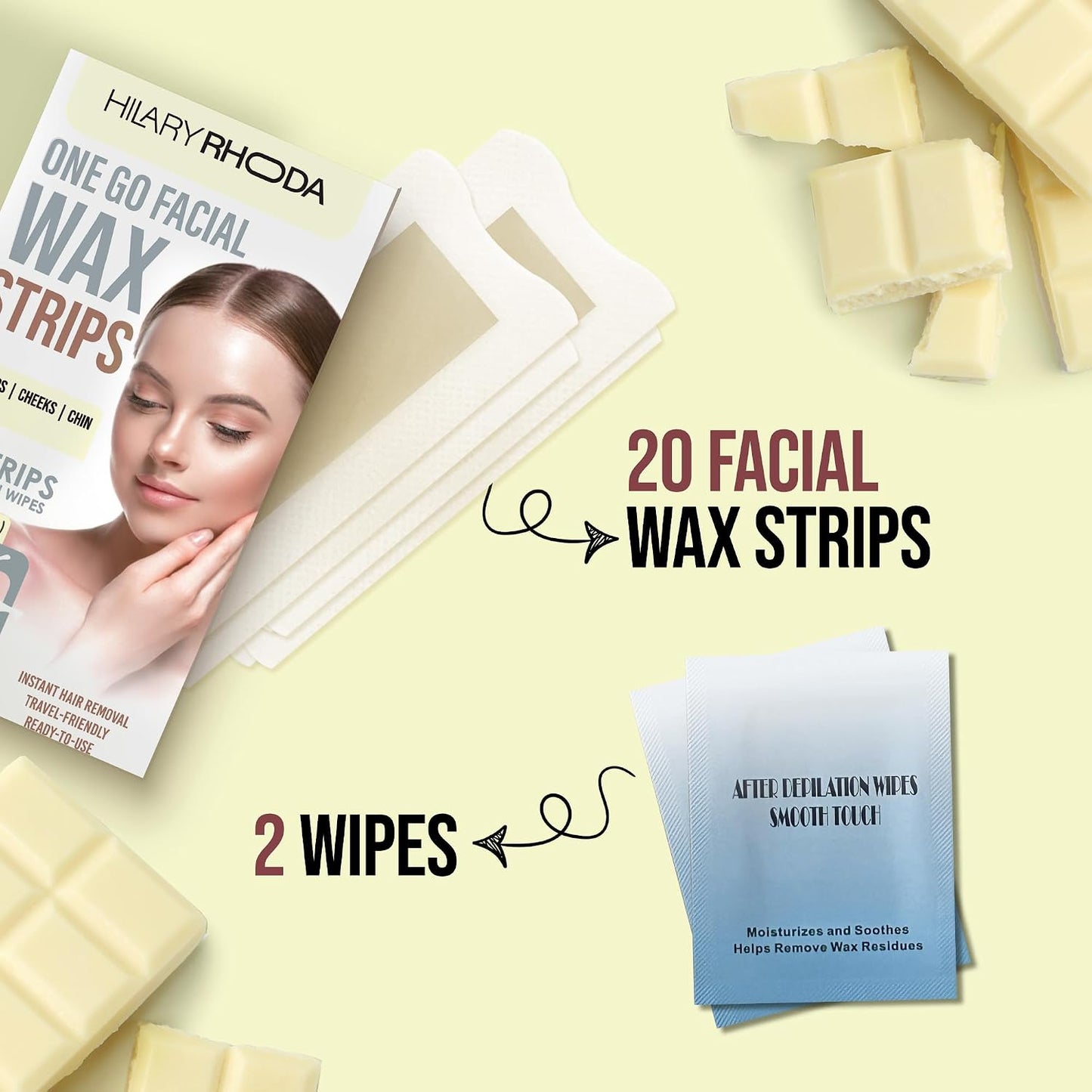 HILARY RHODA FACIAL WAX STRIPS-05 MILK