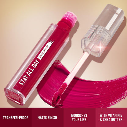 SWISS BEAUTY STAY ALL DAY LIQUID LIPSTICK - 18 RICH BERRY