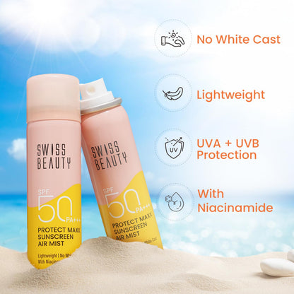 SWISS BEAUTY PROTECT MAXX SUNSCREEN AIR MIST SPF 50 PA+++ 80 ml
