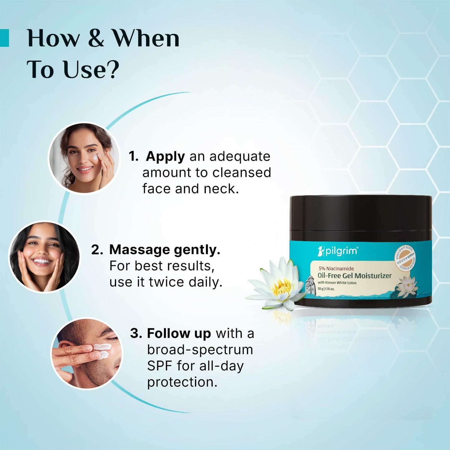Pilgrim Oil-Free Gel Moisturiser 50 GRAM