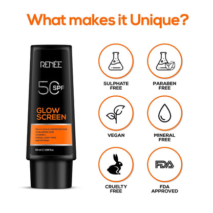 Renee Glow Screen SPF 50 PA++++ Sunscreen 50 ml