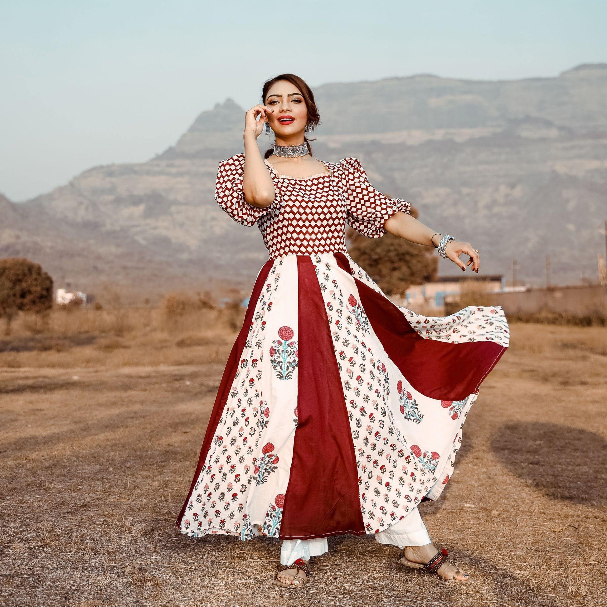 Multiprint Kali Kurta - Ambraee
