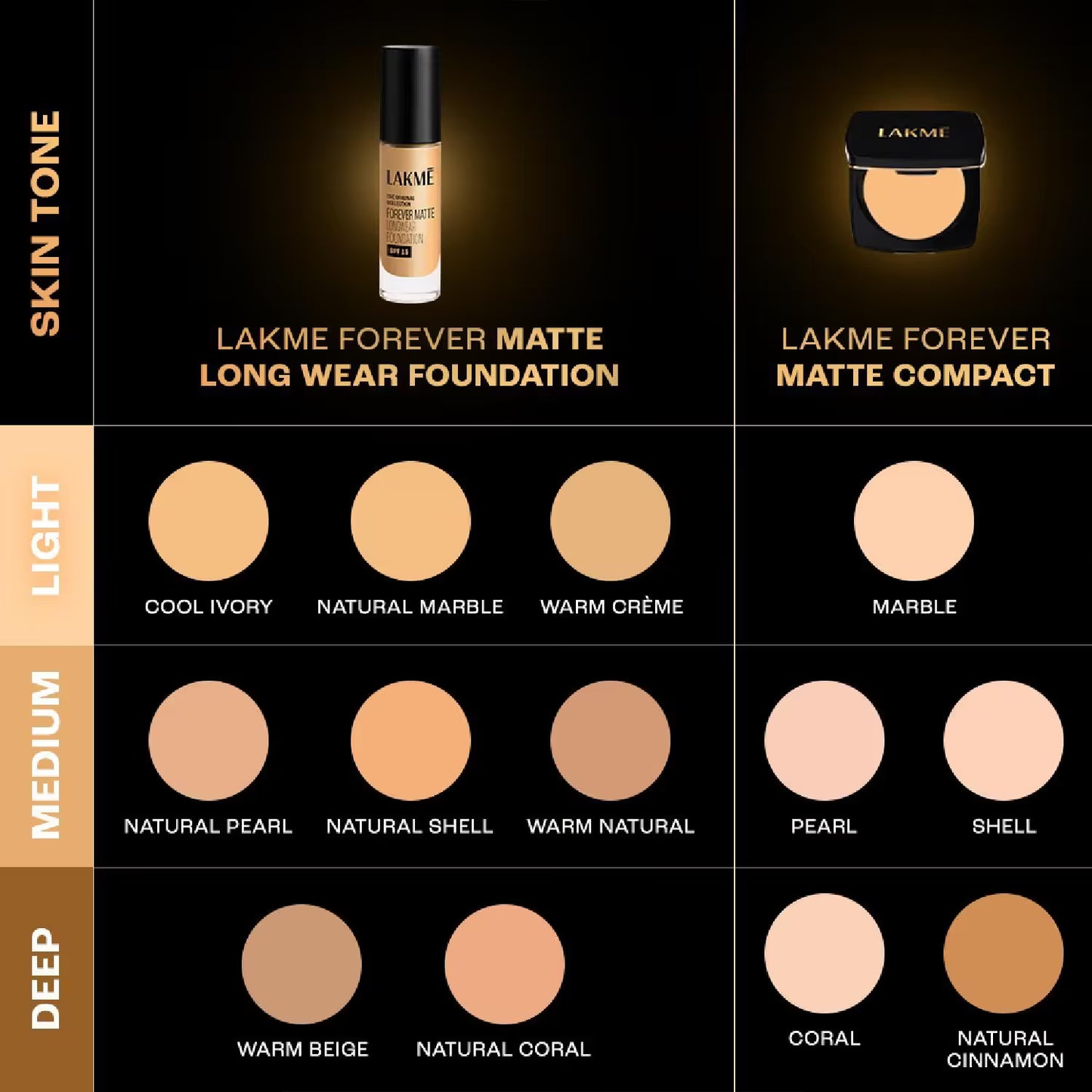 LAKME FOUNDATION FOREVER MATTE WARM CREME