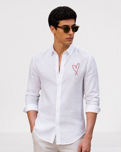 White Heart Linen Shirt