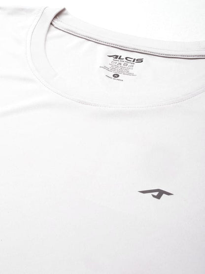 Alcis Men Light Grey Anti-Static Soft-Touch Slim-Fit Sports for All Round Neck Wonder T-Shirt