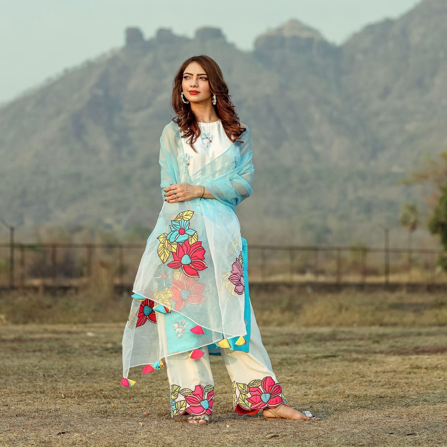 Multicolour Patchwork Suit - Ambraee