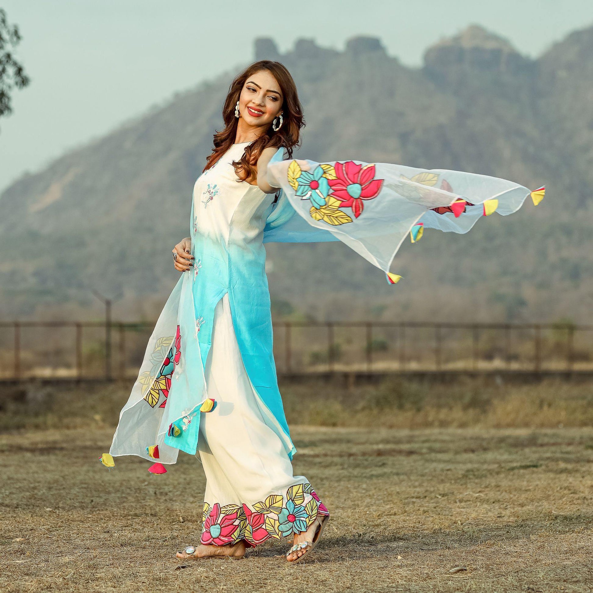 Multicolour Patchwork Suit - Ambraee