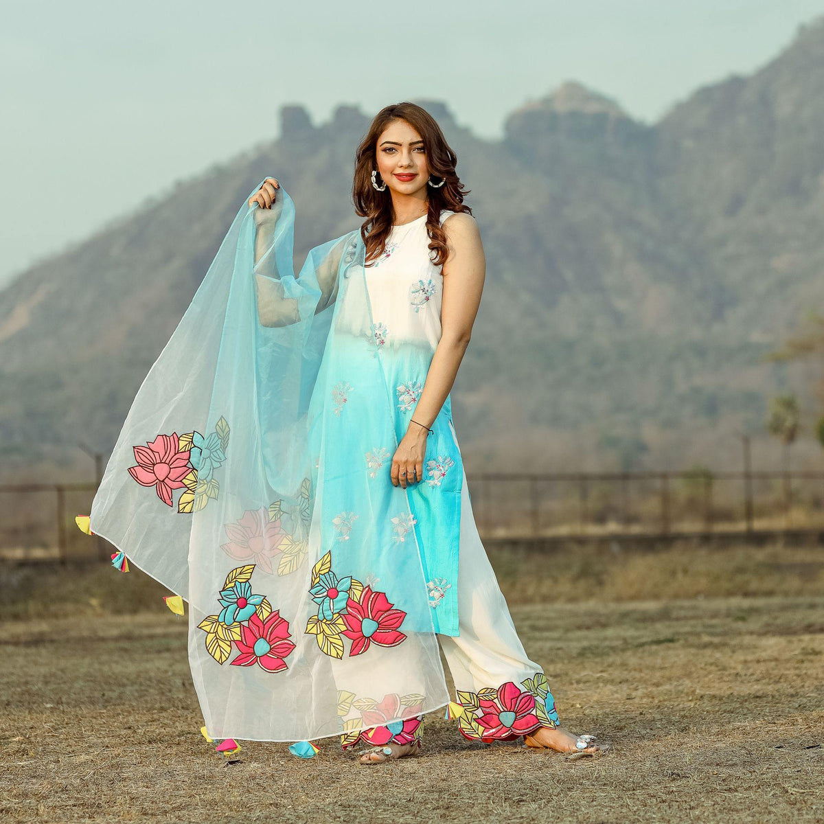 Multicolour Patchwork Suit - Ambraee