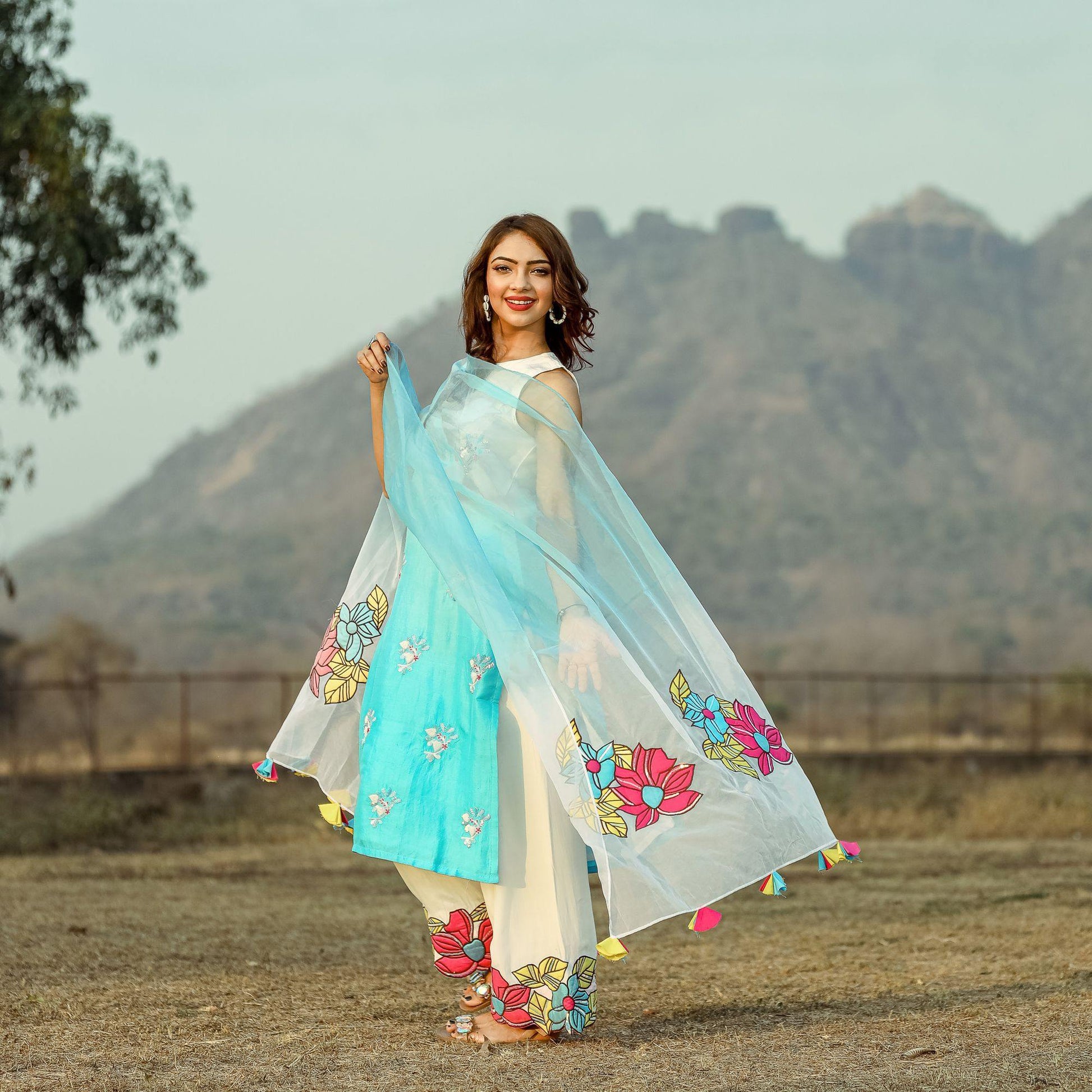 Multicolour Patchwork Suit - Ambraee
