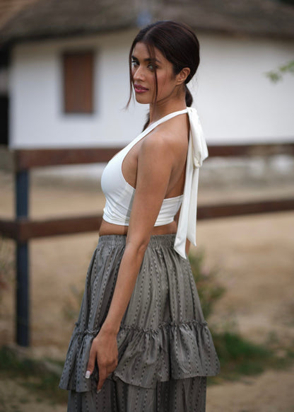 Graphite Frill Skirt