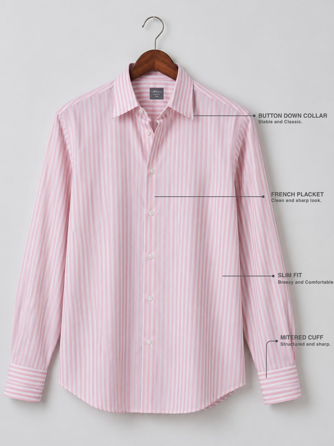 Slim Fit Cotton Blend Pink Casual Shirt for Men (BAVIO)