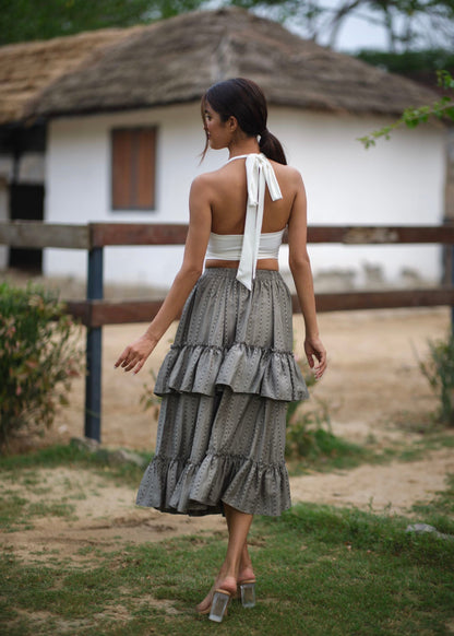 Graphite Frill Skirt