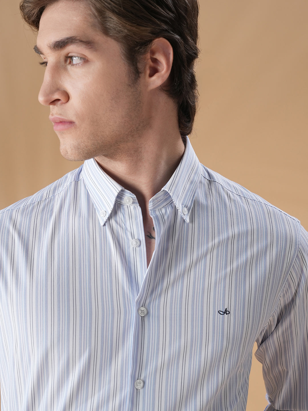 Lavender Regular Fit Formal Cotton Shirt for men (CORNA)