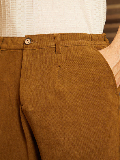 Corduroy Pleated Trousers