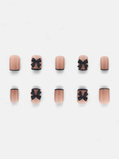 The Bow Press-On Nails - Onyx Black