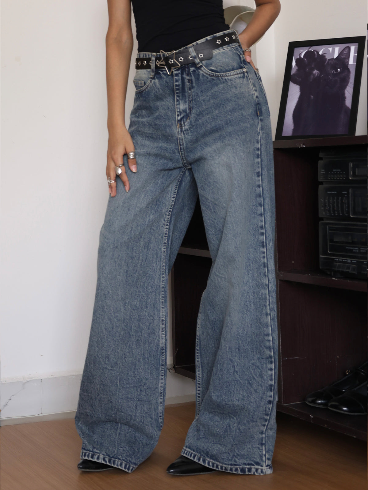 Polo Blue Tinted Super Wide Leg Jeans