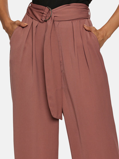 IS.U Mauve Wide Leg Belted Pant