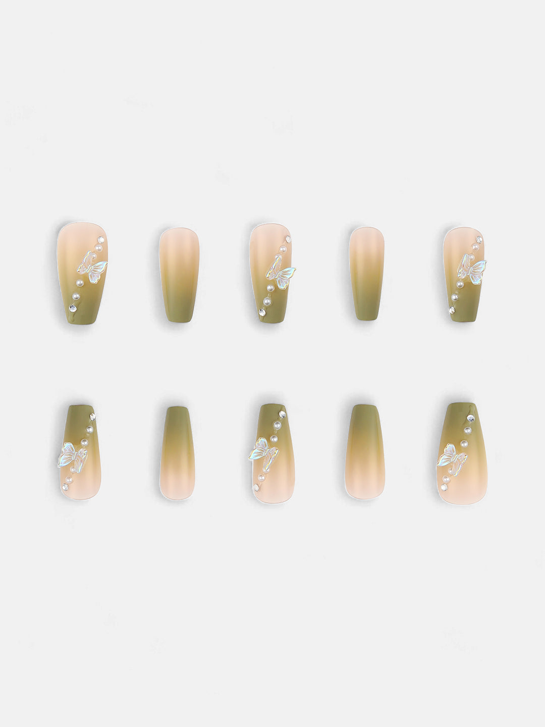 The Ombre-Papillon Press-On Nails - Pistachio Green