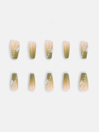 The Ombre-Papillon Press-On Nails - Pistachio Green