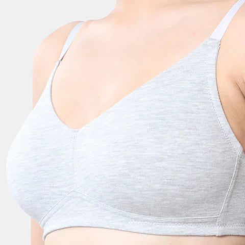 Grey melange t shirt bra Envie non wired non padded full coverage seamless bra invisible under clothes daily wear