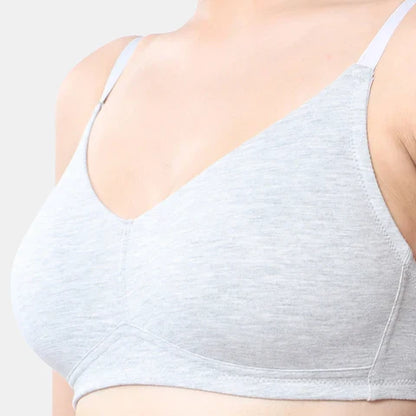 Grey melange t shirt bra Envie non wired non padded full coverage seamless bra invisible under clothes daily wear