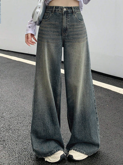 Aurora Blue Washed Super Wide Leg Jeans