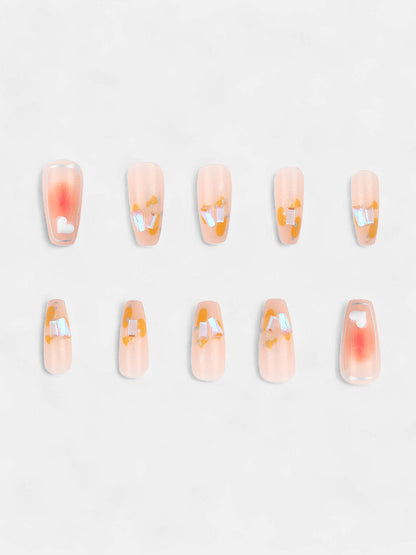 The Crystalized Press-On Nails - Soft Pink