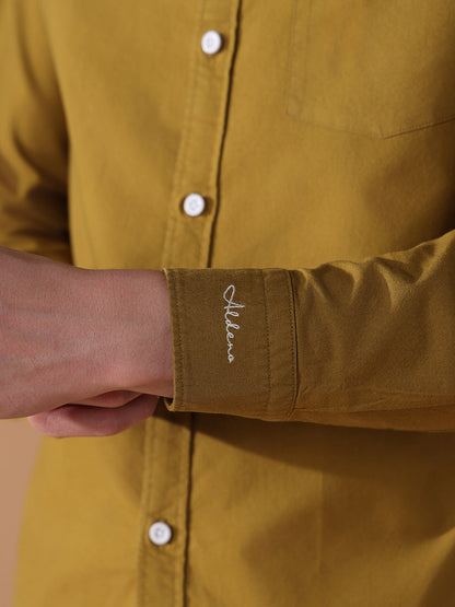 Mustard Regular Fit Solid Casual Shirt for Men (AUREO)