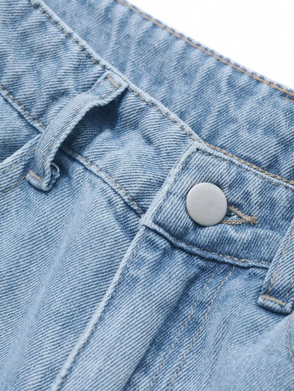 Wispy Blue Washed Wide Leg Jeans