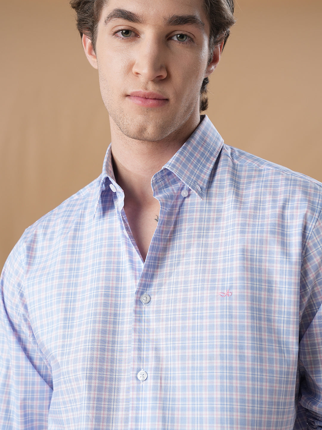 Blue Regular Fit Formal Cotton Shirt for men (COBOL)