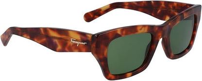 Salvatore Ferragamo Tortoise Brown Framed Dark Green Sunglasses
