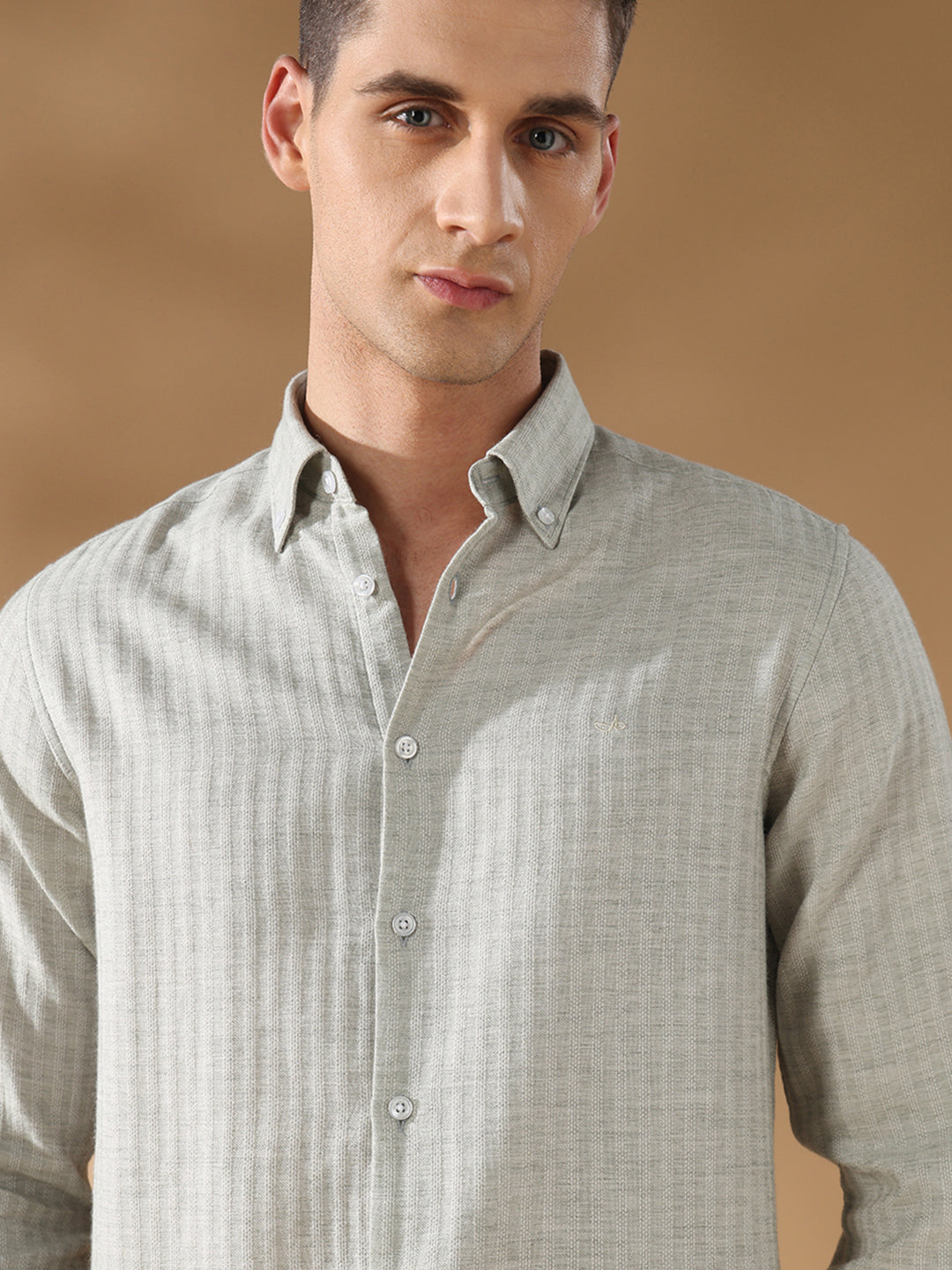 Green Regular Fit Casual Cotton Shirt for men (CINTIO)