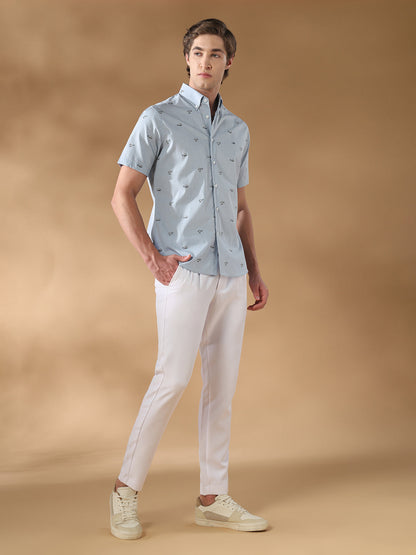 Blue Regular Fit Casual Cotton Shirt for men (CULIX)
