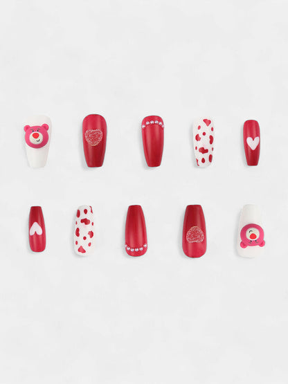 The Strawberry Shortcake Press-On Nails - Crimson Red