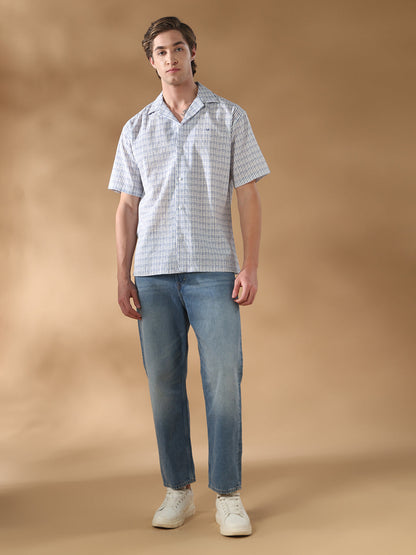 Blue Regular Fit Casual Cotton Shirt for men (ELANE)