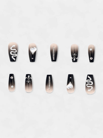 The Slithering Dusk Press-On Nails - Onyx Black