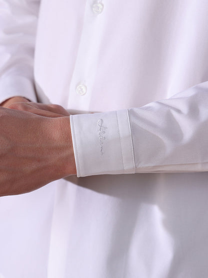 White Regular Fit Solid Casual Shirt for Men (LEONA)