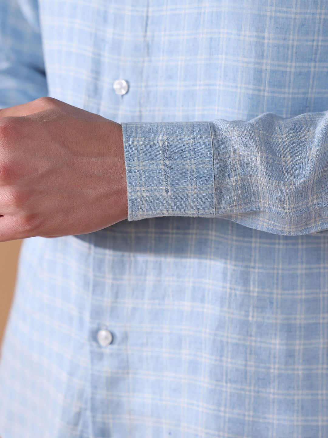 Blue Regular Fit Checked Casual Shirt for Men (DORAL)