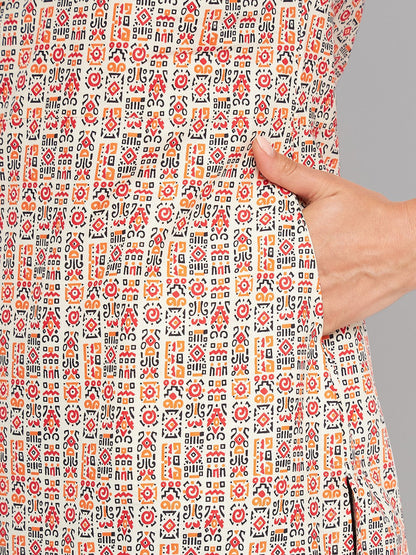 Women Multicolor Printed Straight Kurta Krya