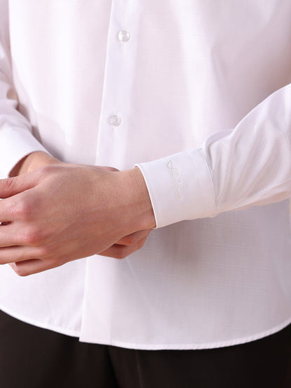 White Regular Fit Checked Formal Shirt for Men (CASSA)