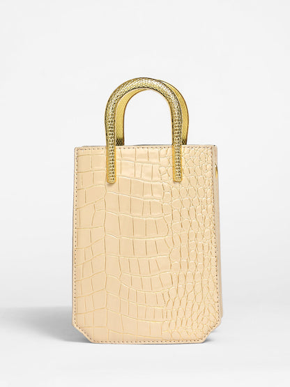 The Gilded Viper Hand Bag - Khaki Beige