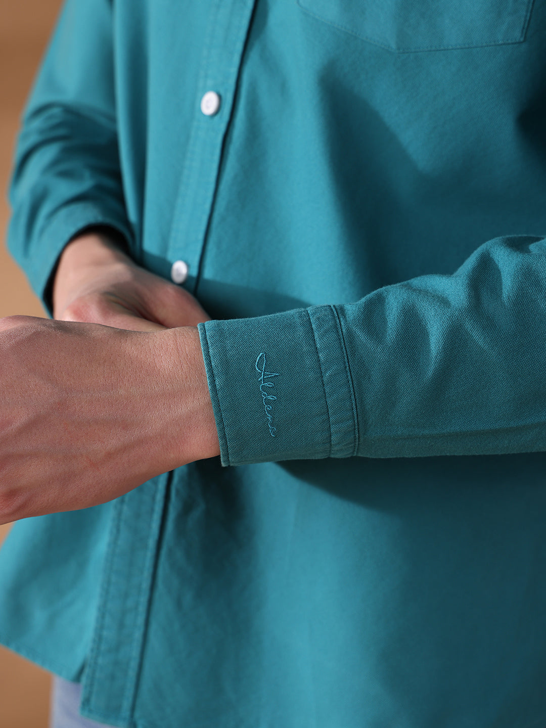 Teal Blue Regular Fit Solid Casual Shirt for Men (OWEN)