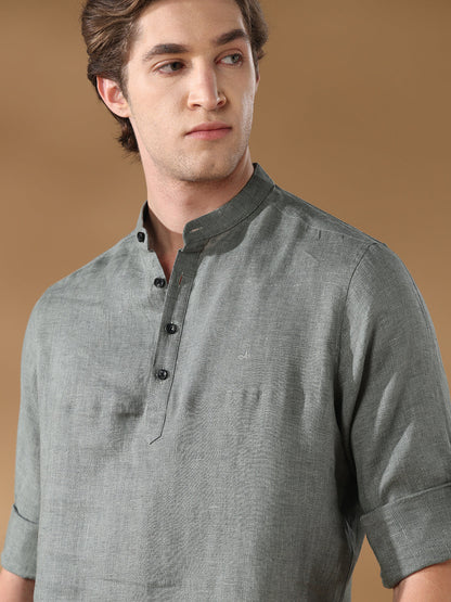 Olive Green Regular Fit Casual Cotton Shirt for men (DUSAN)