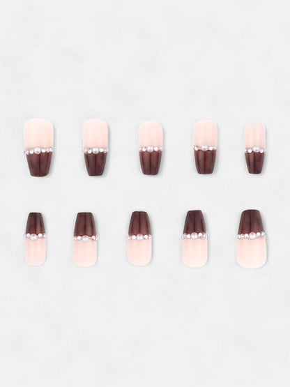 The French-Block Press-On Nails - Chocolate Brown