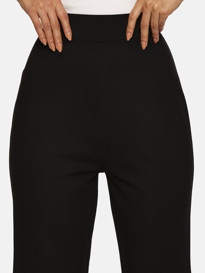 IS.U Black Flared Slit Pant